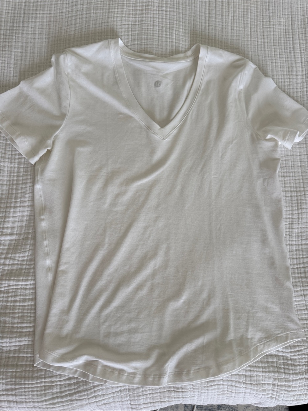 lululemon athletica White V-Neck Tee